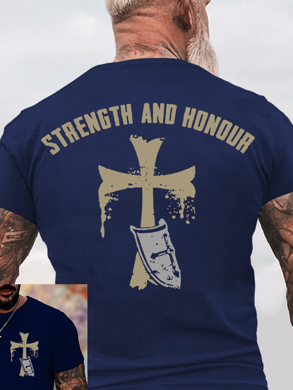 Strength and Honour Jesus God Christian Cotton T-Shirt