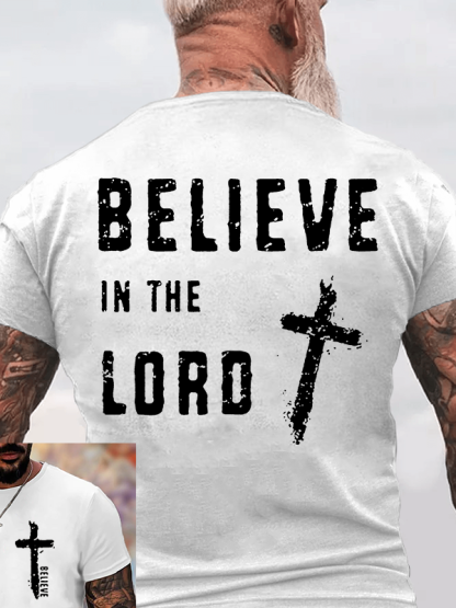 Believe In The Lord Jesus God Christian Cotton T-Shirt