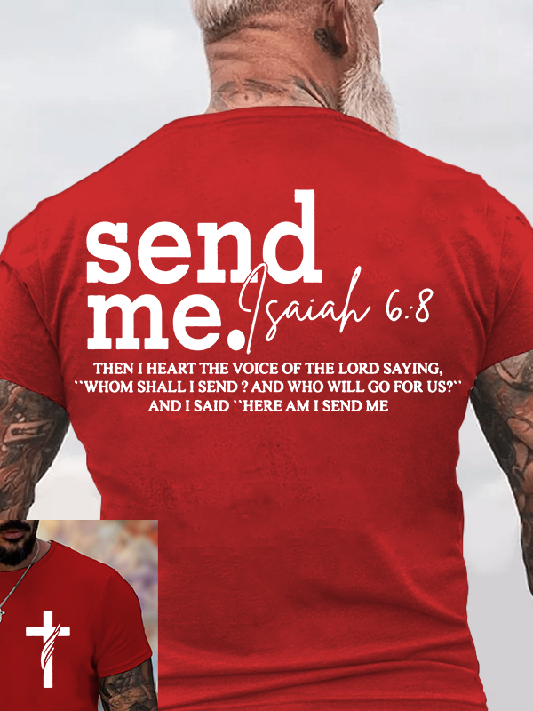 Send Me Isaiah 6:8  Jesus God Christian Cotton T-Shirt