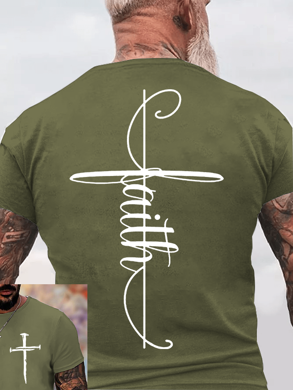 Faith Cross Jesus God Christian Cotton T-Shirt