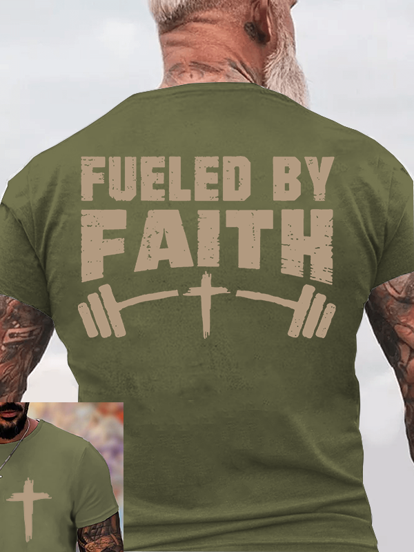 Fueled By Faith Jesus God Christian Cotton T-Shirt