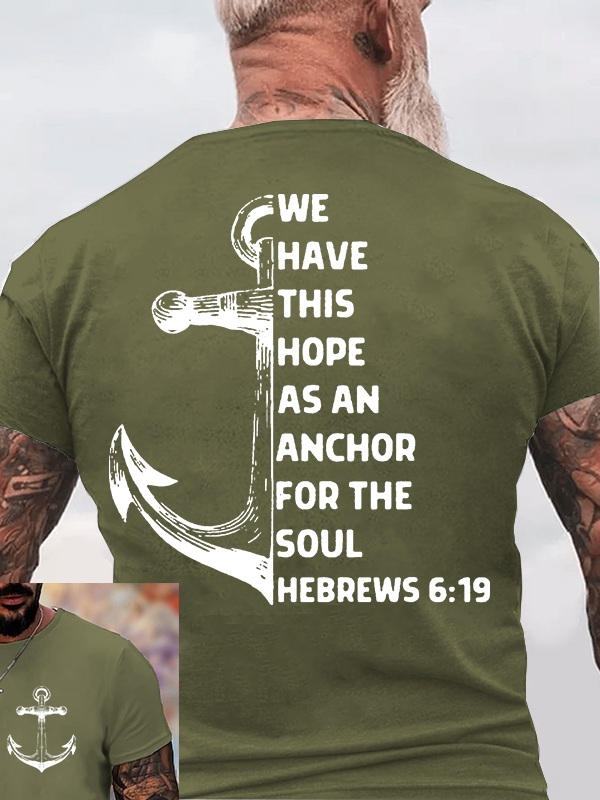 Hope As Anchor Jesus God Christian Cotton T-Shirt