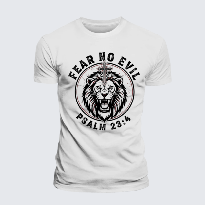 Fear No Evil Jesus God Christian Premium Mercerized Cotton Tee