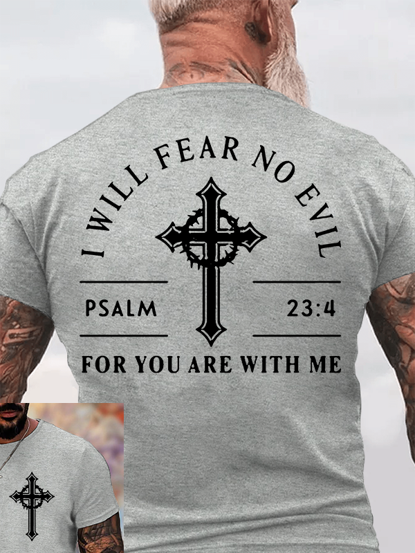  I Will Fear No Evil Jesus God Christian Cotton T-Shirt