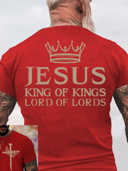 King and Lord  Jesus God Christian Cotton T-Shirt
