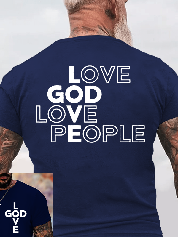 Love God Love People Jesus God Christian Cotton T-Shirt