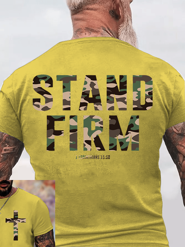 Stand Firm Jesus God Christian Cotton T-Shirt