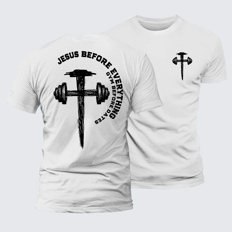 Jesus Before Everythimg Jesus God Christian Premium Mercerized Cotton Tee