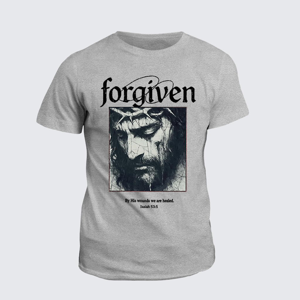By His Wounds We Are Healed  Jesus God Christian Cotton T-Shirt
