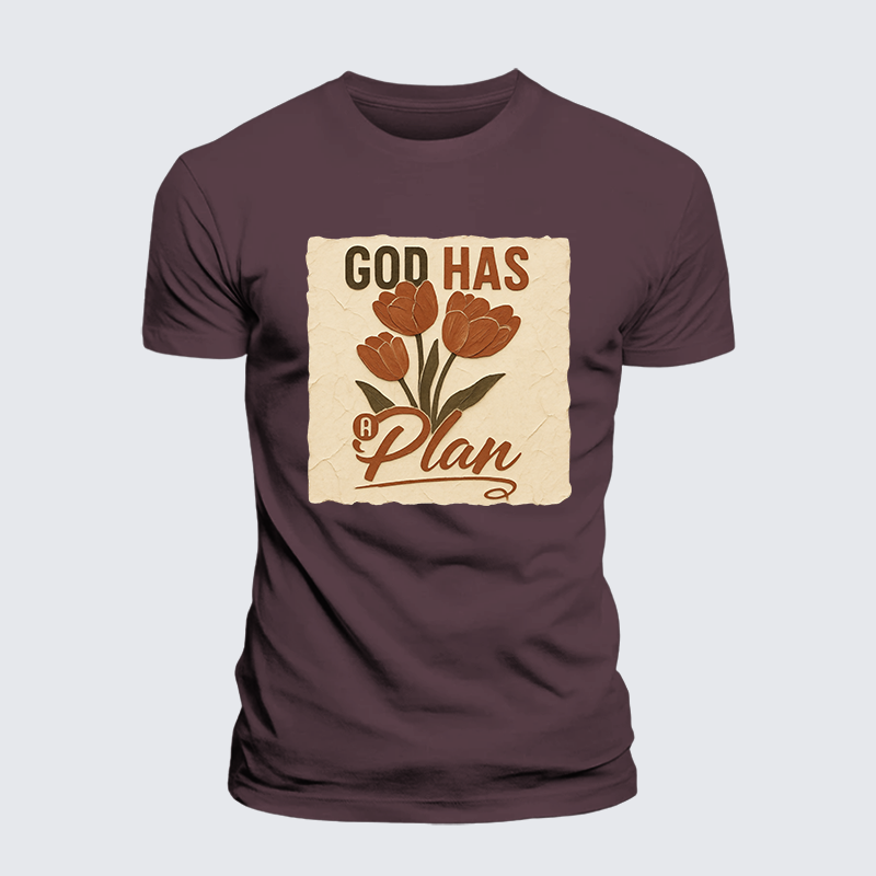 God Has A Plan Jesus God Christian Premium Mercerized Cotton Tee