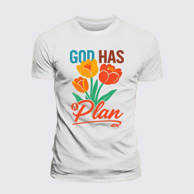 God Has A Plan Jesus God Christian Premium Mercerized Cotton Tee