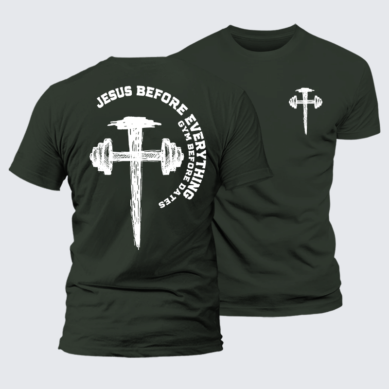 Jesus Before Everythimg Jesus God Christian Premium Mercerized Cotton Tee