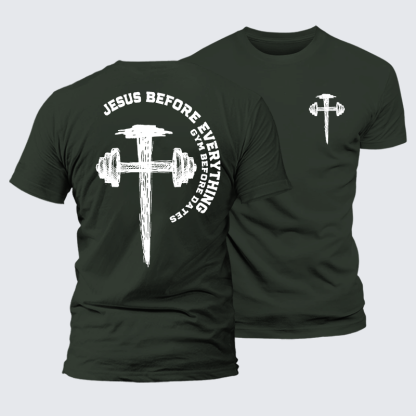 Jesus Before Everythimg Jesus God Christian Premium Mercerized Cotton Tee