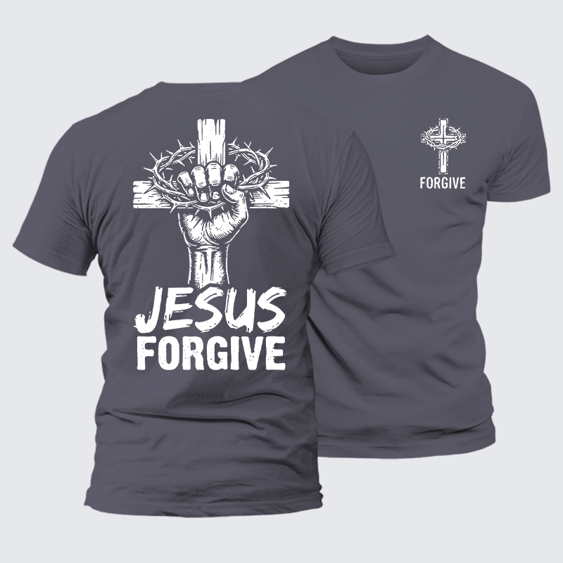 Jesus Forgiven Jesus God Christian Premium Mercerized Cotton Tee