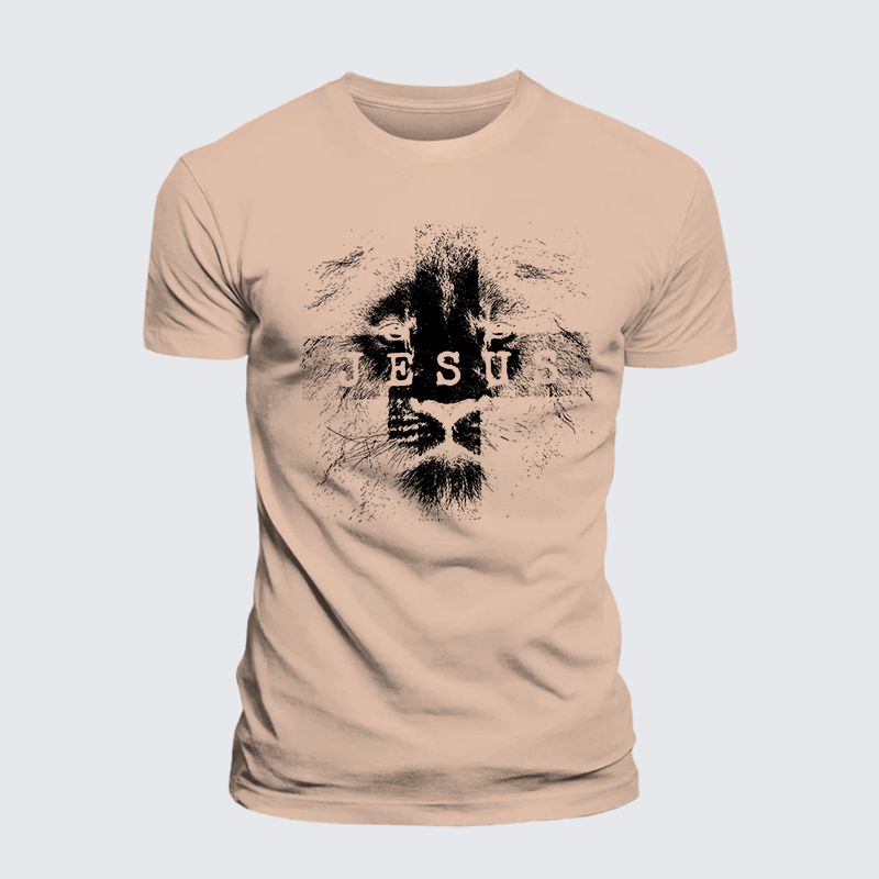 Jesus Lion Jesus God Christian Premium Mercerized Cotton Tee