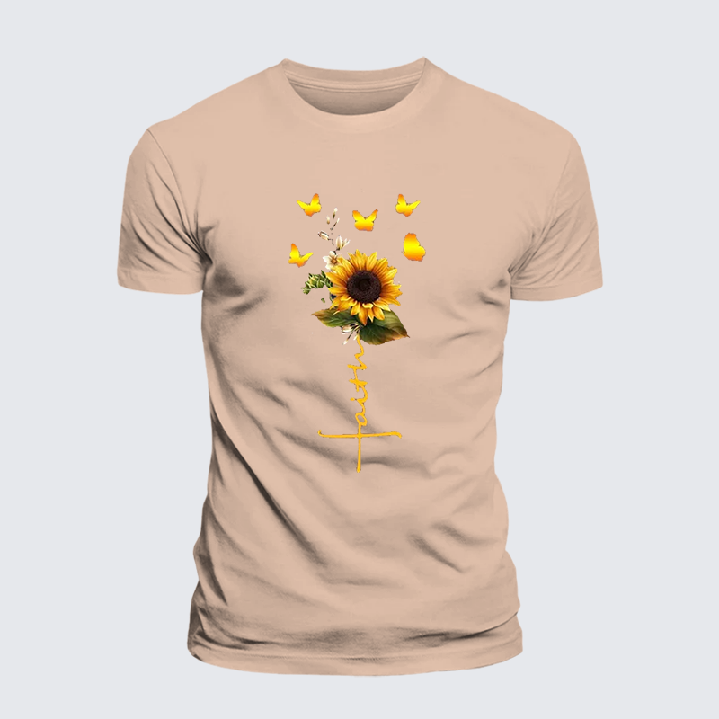 [Copy]Faith Cross Jesus God Christian Premium Mercerized Cotton Tee