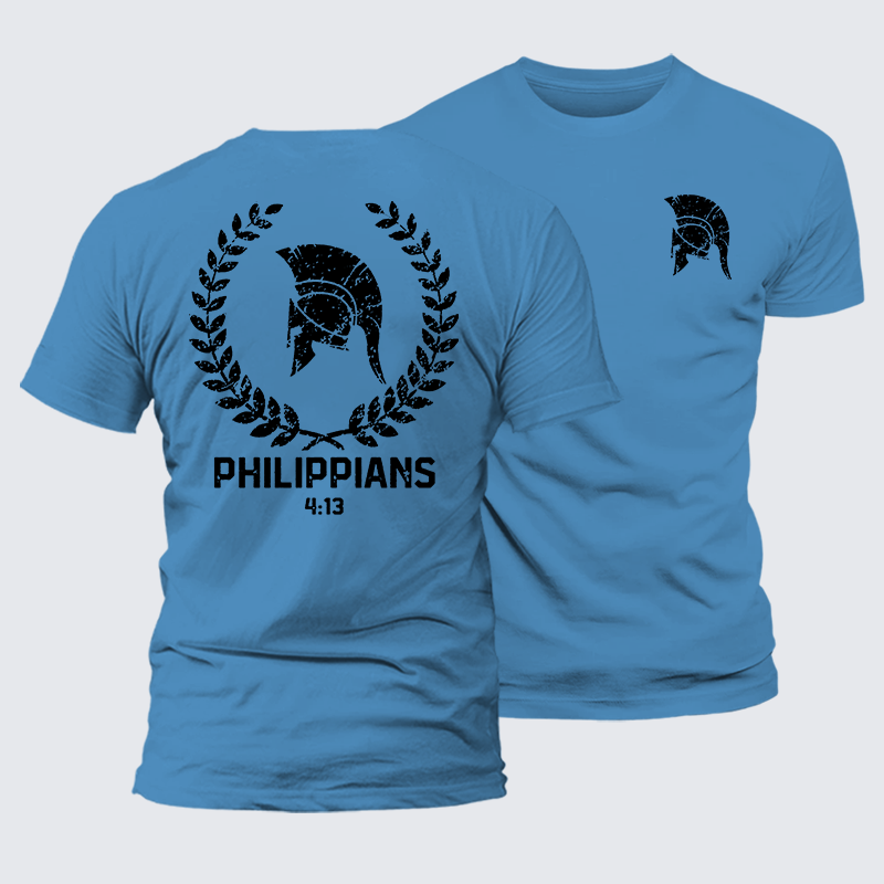 Philippians 4:13 Jesus God Christian Premium Mercerized Cotton Tee