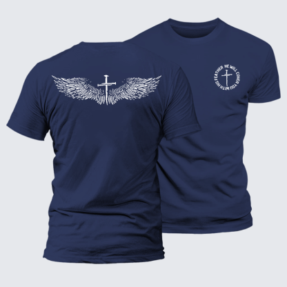 He Will Cover You With His Feather Jesus God Christian Premium Mercerized Cotton Tee