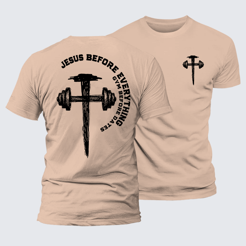 Jesus Before Everythimg Jesus God Christian Premium Mercerized Cotton Tee