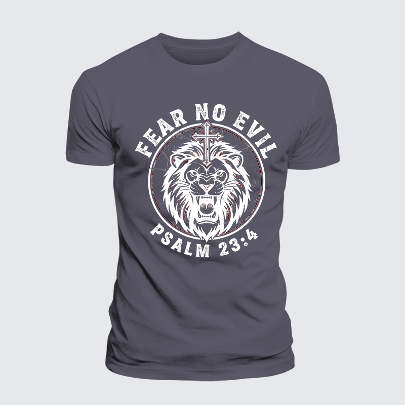 Fear No Evil Jesus God Christian Premium Mercerized Cotton Tee