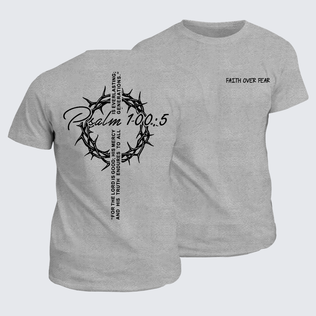 Faith Over Fear Crown Jesus God Christian Cotton T-Shirt