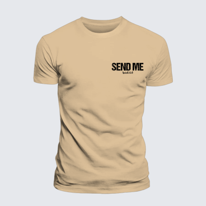 Isaiah 6:8 - SEND ME Jesus God Christian Premium Mercerized Cotton Tee
