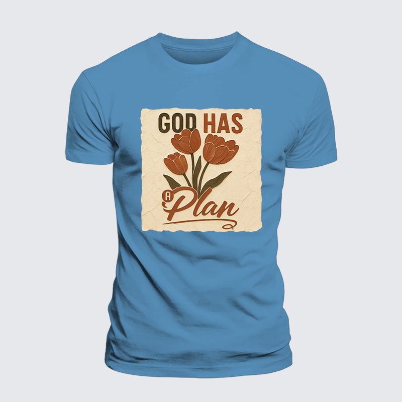 God Has A Plan Jesus God Christian Premium Mercerized Cotton Tee