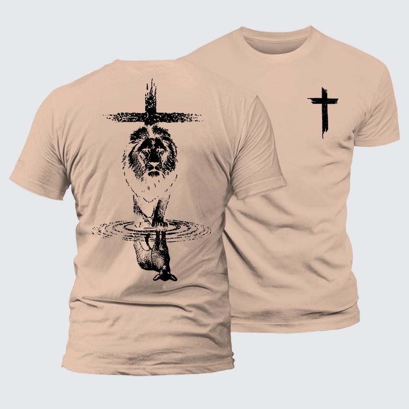 Power And Peace Faith Cross Jesus God Christian Premium Mercerized Cotton Tee