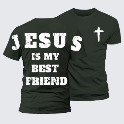 Jesus Is My Best Friend Jesus God Christian Premium Mercerized Cotton Tee