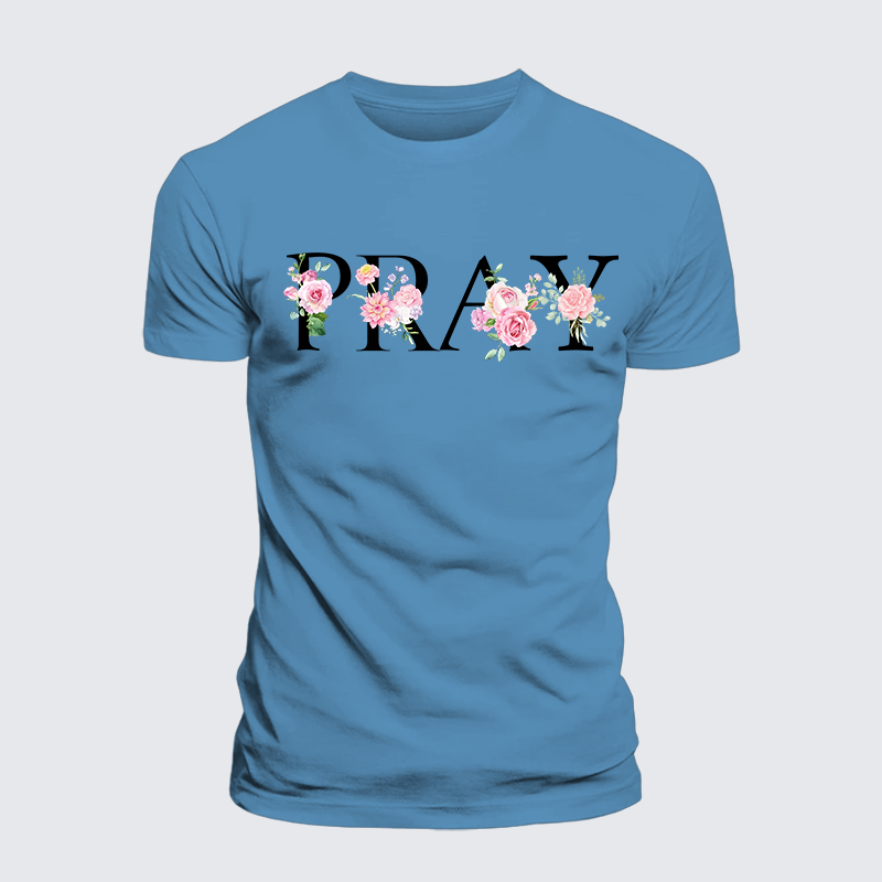 Pray Jesus God Christian Premium Mercerized Cotton Tee