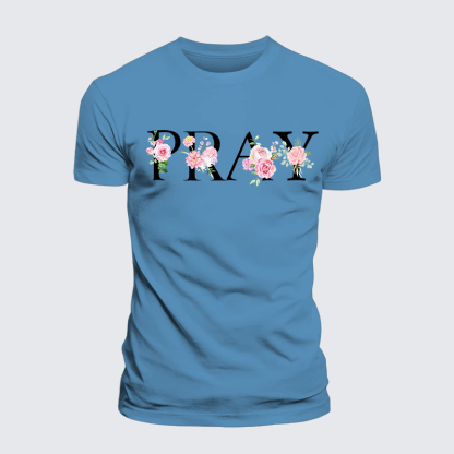 Pray Jesus God Christian Premium Mercerized Cotton Tee