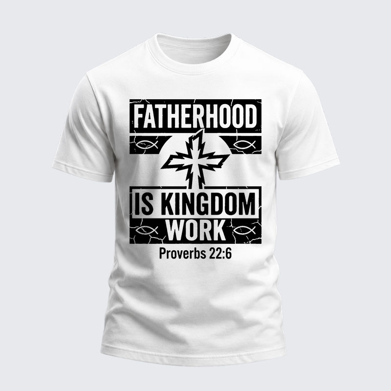 Heavyweight Cotton Tee - Fatherhood is Kingdom Work