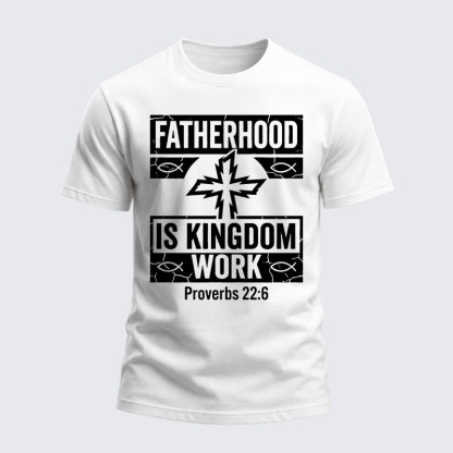 Heavyweight Cotton Tee - Fatherhood is Kingdom Work