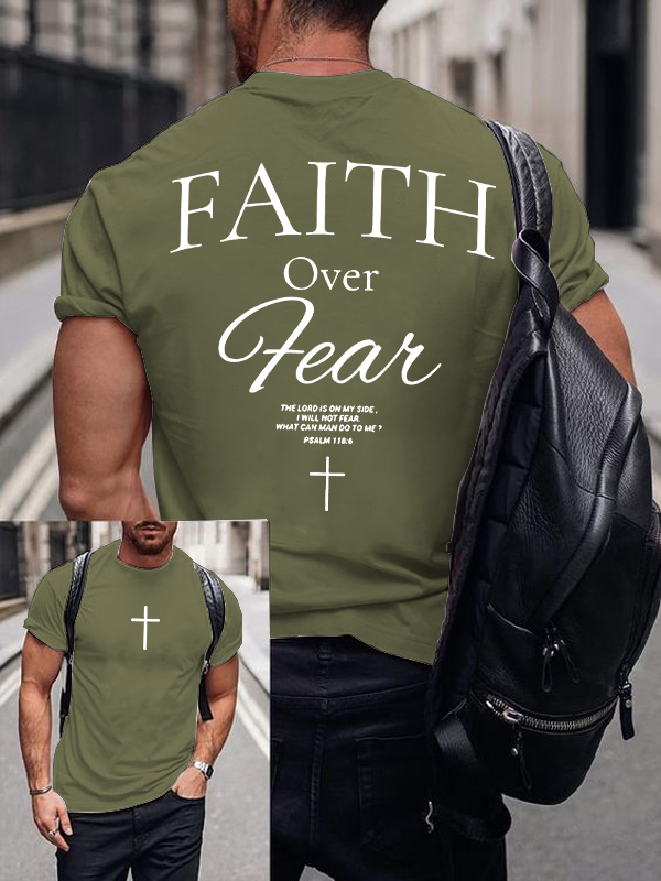 Faith Over Fear Christian Cotton T-Shirt