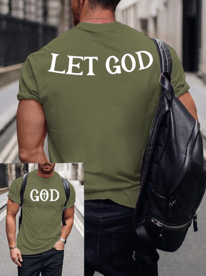Let God Let Go Cross Christian Cotton T-Shirt