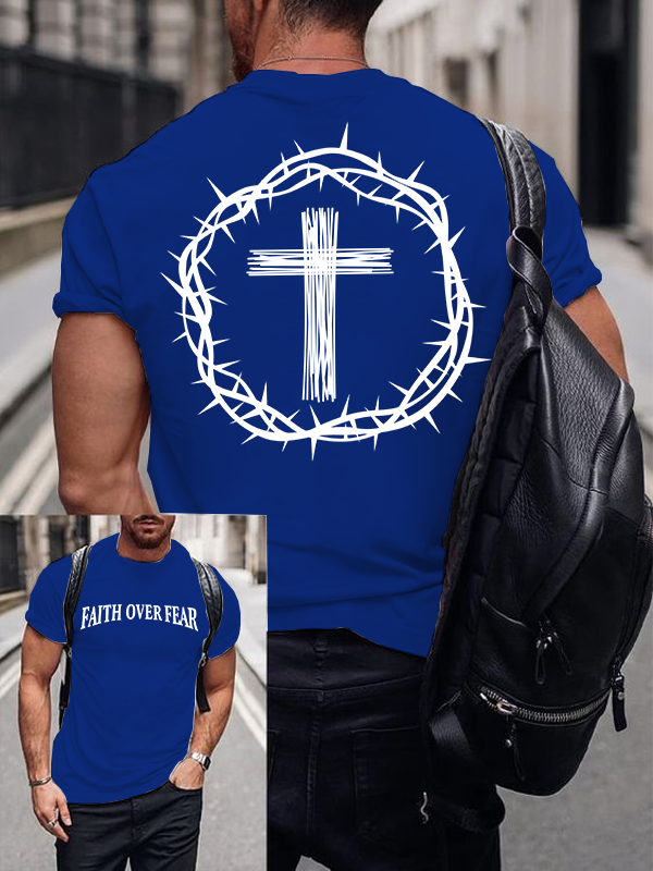 Faith Over Fear Jesus God Christian Cotton T-Shirt