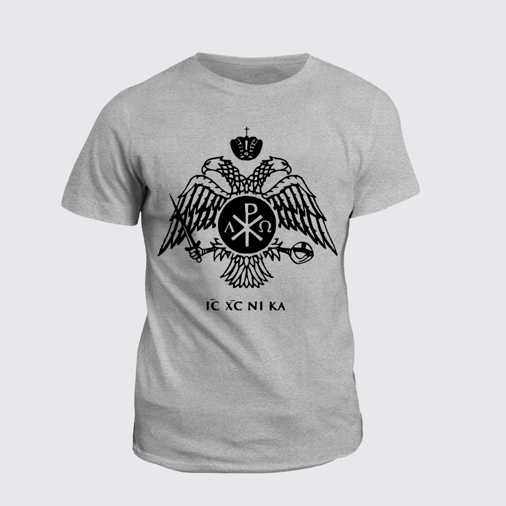 ICXCNIKA Orthodox Byzantine Eagle Jesus God Christian Cotton T-Shirt