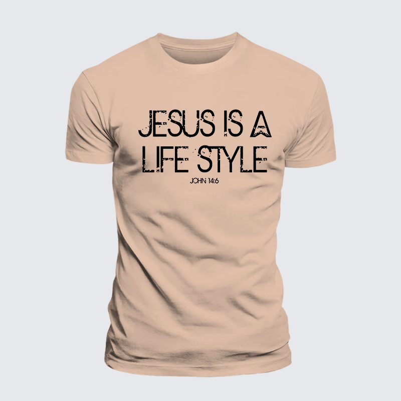 Jesus Is A Life Style Jesus God Christian Premium Mercerized Cotton Tee