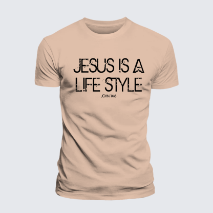 Jesus Is A Life Style Jesus God Christian Premium Mercerized Cotton Tee
