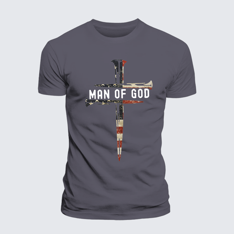 Man Of God Jesus God Christian Premium Mercerized Cotton Tee