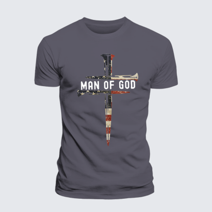 Man Of God Jesus God Christian Premium Mercerized Cotton Tee