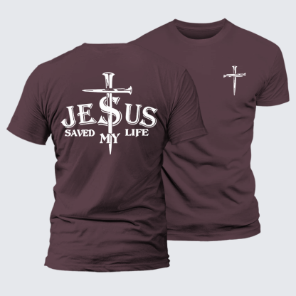 Jesus Saved My Life Jesus God Christian Premium Mercerized Cotton Tee