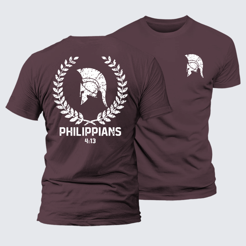 Philippians 4:13 Jesus God Christian Premium Mercerized Cotton Tee