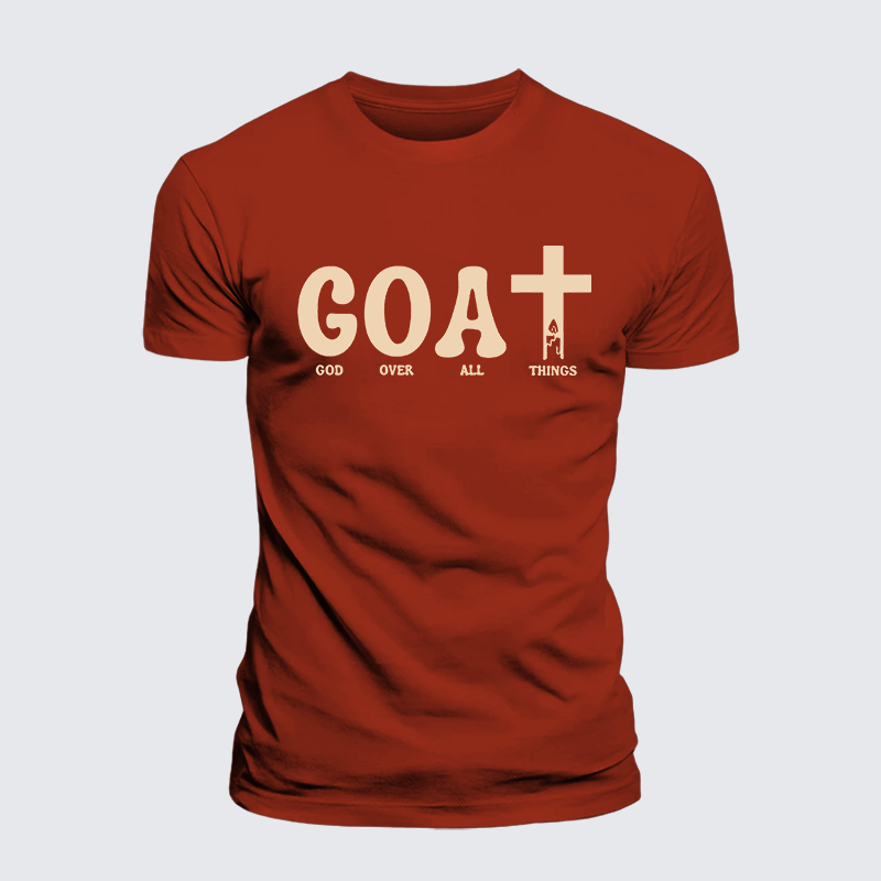 God Over All Things Jesus God Christian Premium Mercerized Cotton Tee