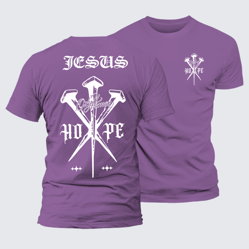 Only Human Hpoe Jesus God Christian Premium Mercerized Cotton Tee