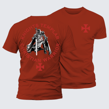 Knights Templar Templar Cross Crusader Knight  Jesus God Christian Premium Mercerized Cotton Tee