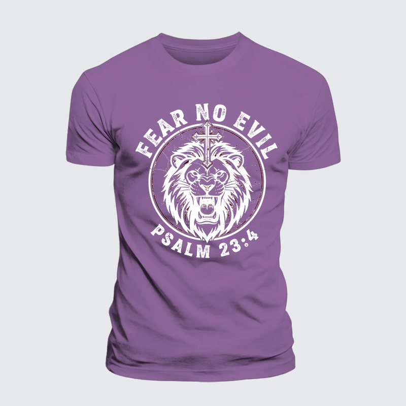 Fear No Evil Jesus God Christian Premium Mercerized Cotton Tee