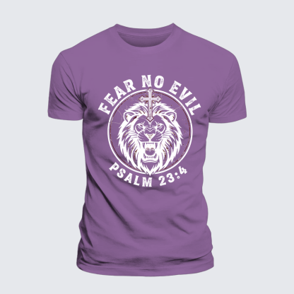Fear No Evil Jesus God Christian Premium Mercerized Cotton Tee