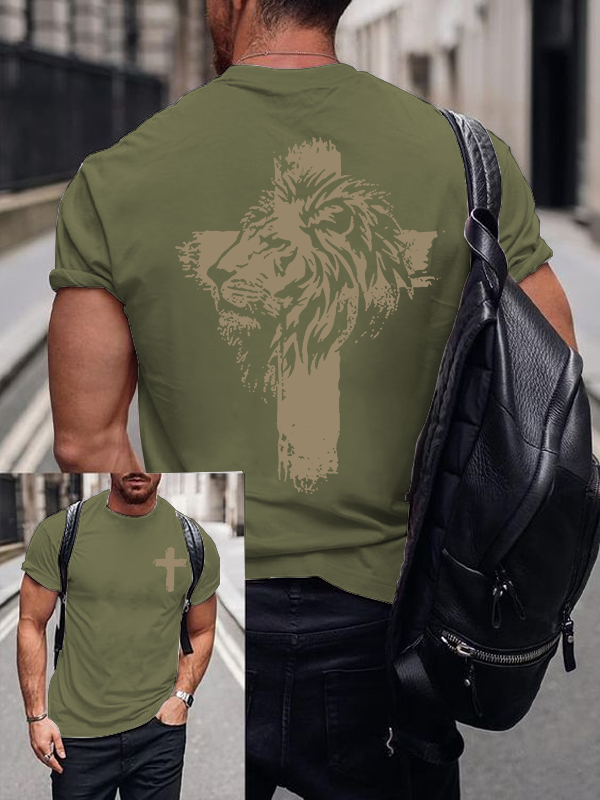 Man Of God Husband Dad Jesus God Christian Cotton T-Shirt