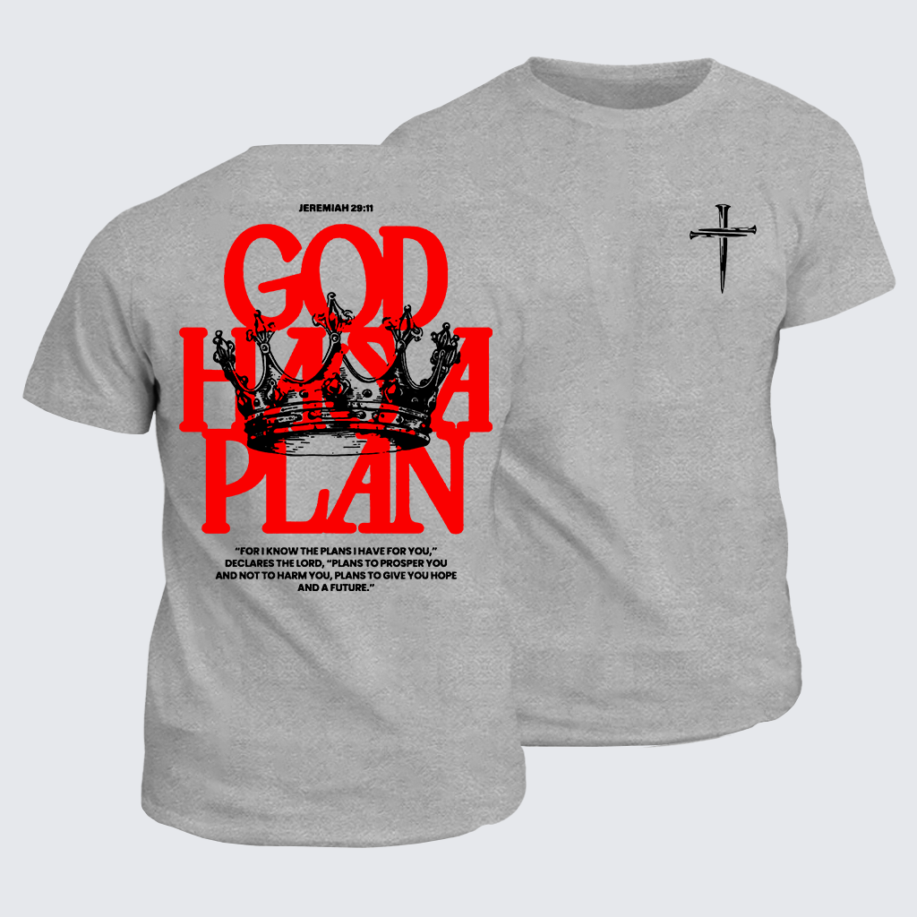 God Has A Plan Jesus God Christian Cotton T-Shirt